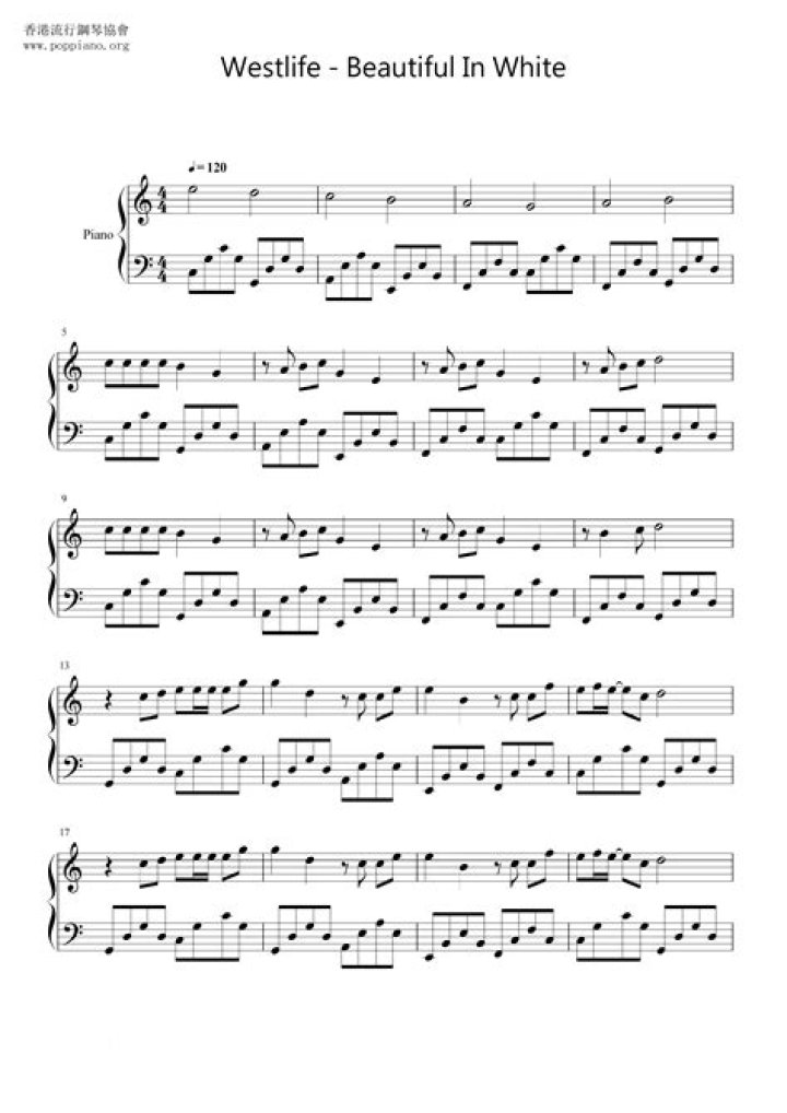 Download Beautiful White Piano Sheet PDF for Free
