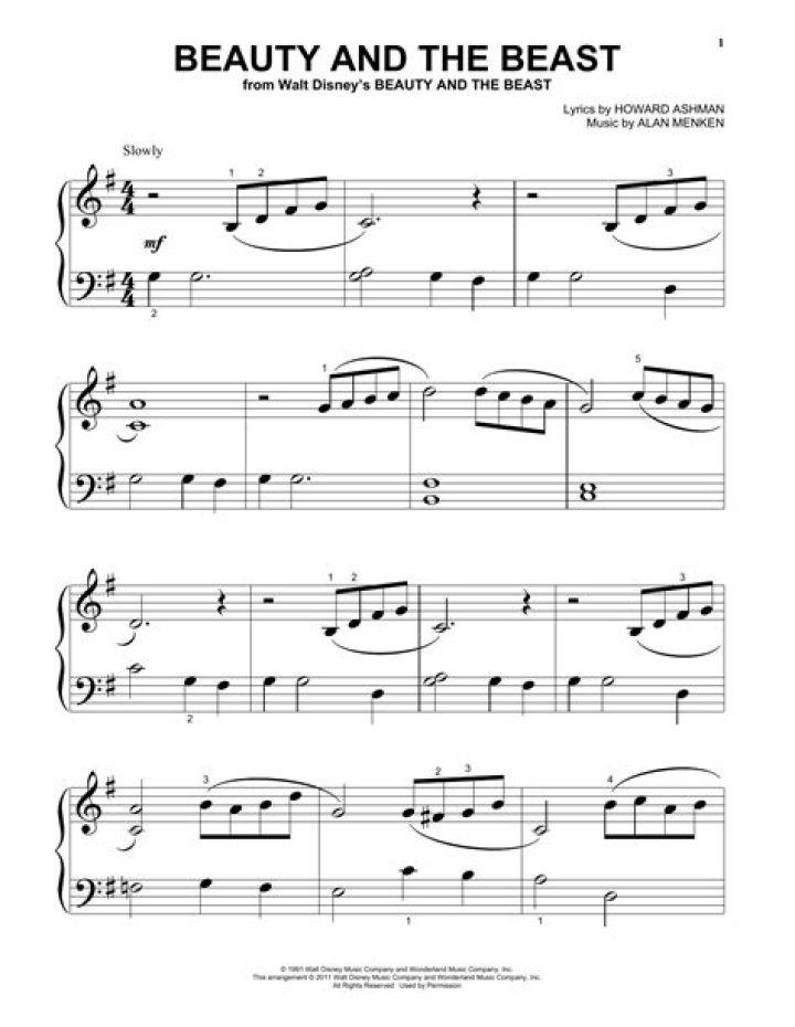 Beauty and the Beast PDF Sheet Music – Download Romantic Classic Score