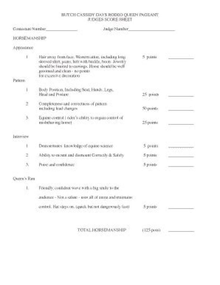Download Official Beauty Pageant Score Sheet PDF