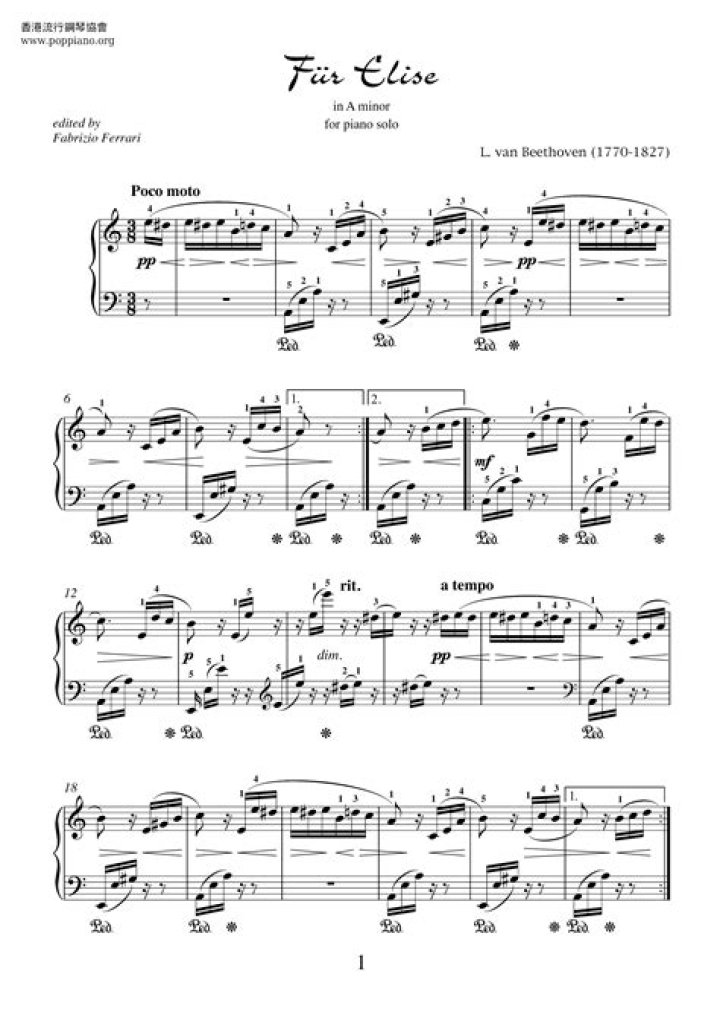 Download Free Beethoven Fur Elise Sheet Music PDF Instantly