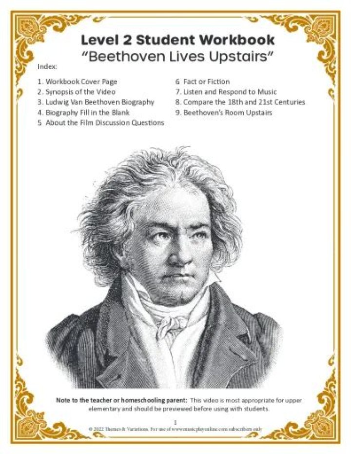 Beethoven Lives Upstairs Worksheet PDF: Free Educational Activity