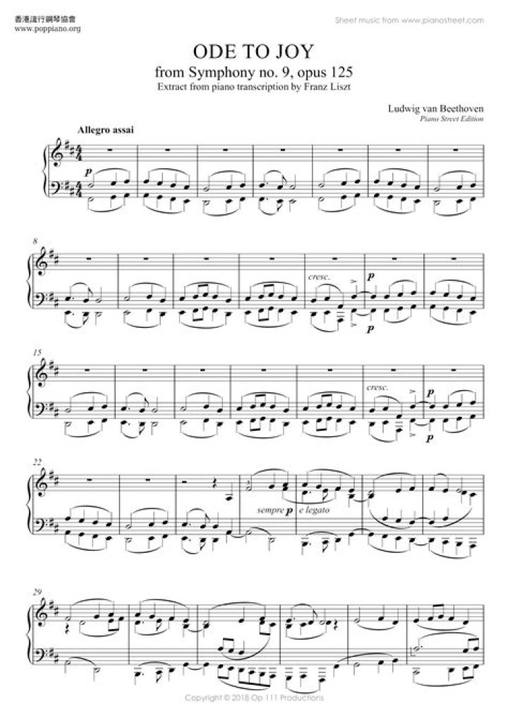 Beethoven's Ode to Joy Sheet Music PDF – Download Free Sheet Music