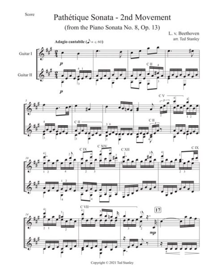 Beethoven Pathétique 2nd Movement Sheet Music PDF – Free Download