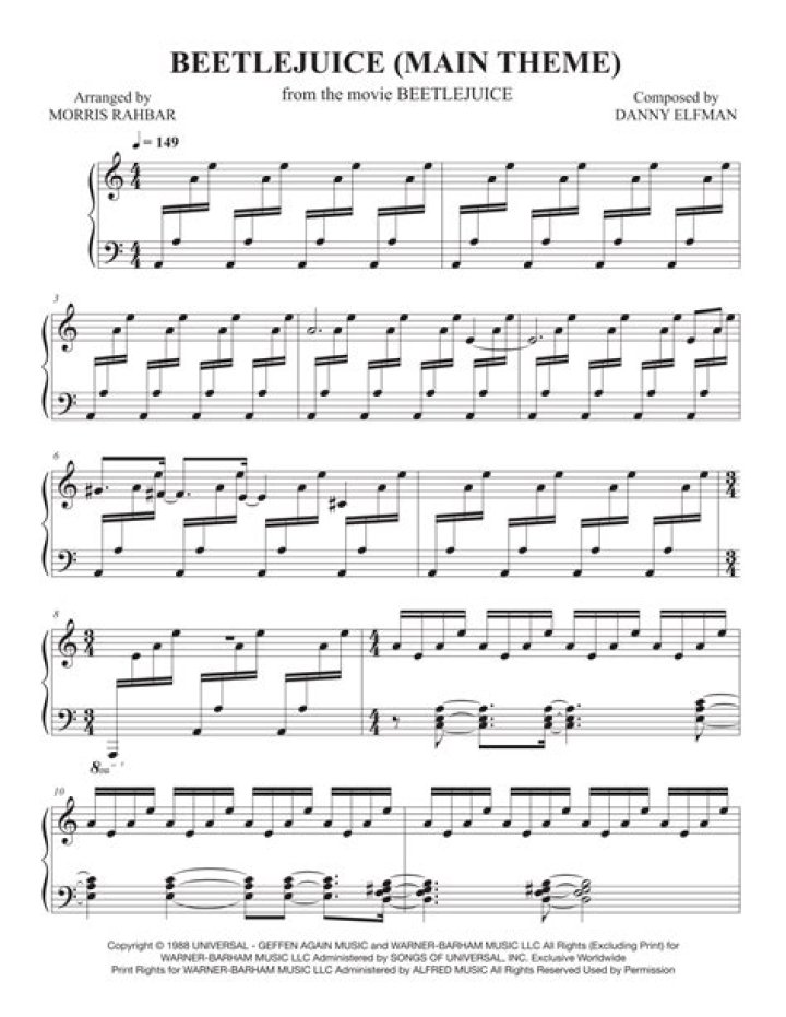 Beetlejuice Musical Sheet Music PDF – Full Playable Score