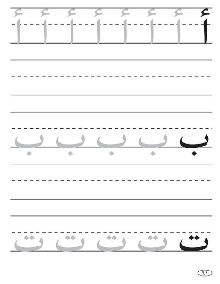 Free Beginner Arabic Letters Worksheets PDF – Instant Download