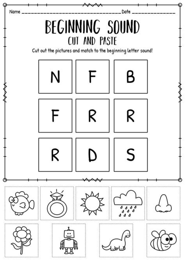 Beginning Letter Sounds Cut and Paste Worksheets PDF for Early Literacy