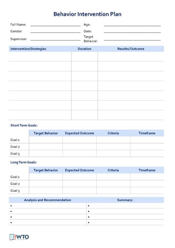Free Behavior Plan Template PDF – Instant Download