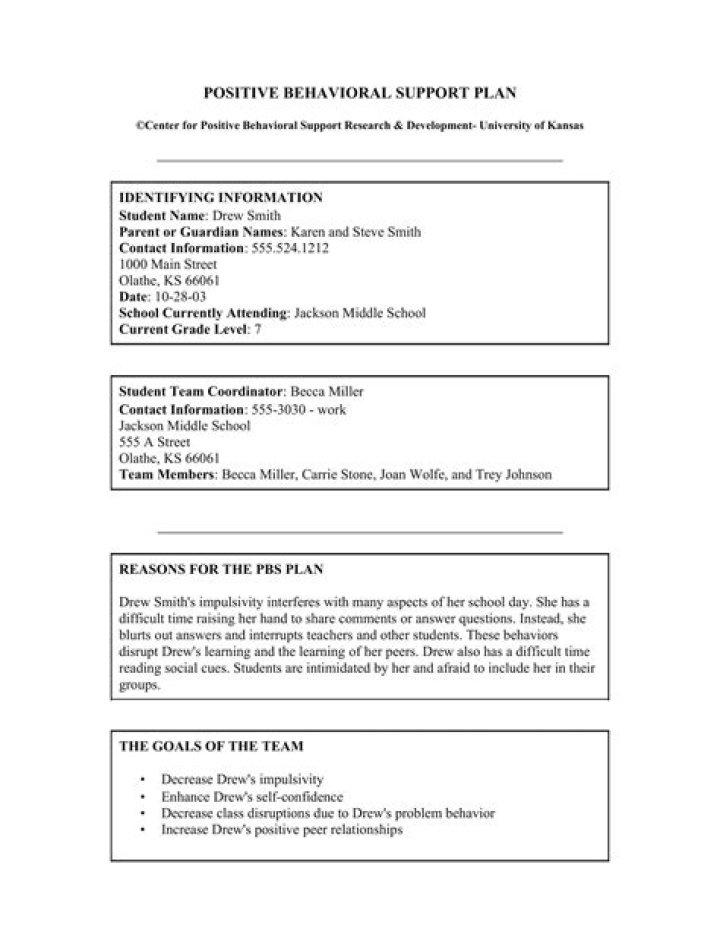 Free Behavior Plan Template PDF for Effective Management