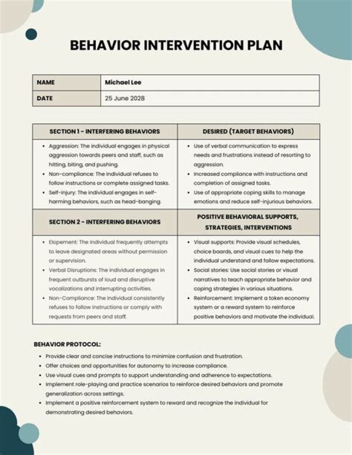 Behavior Plans and Sample Templates PDF