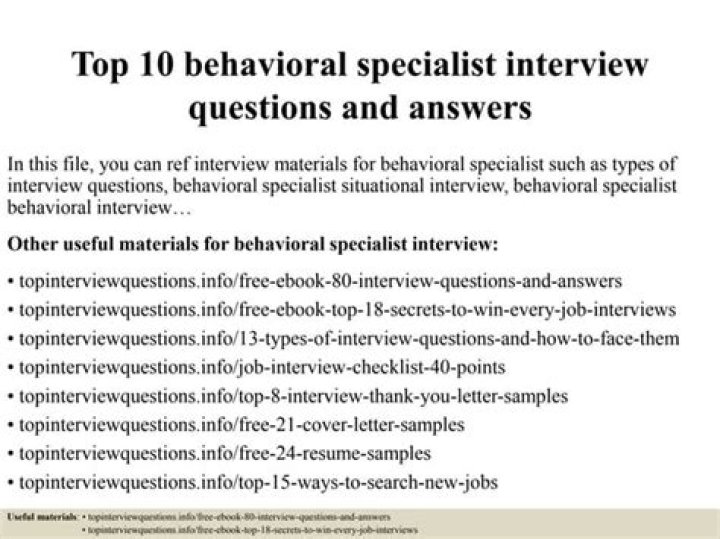 Behavioral Specialist Interview Questions & Answers: Expert PDF Guide