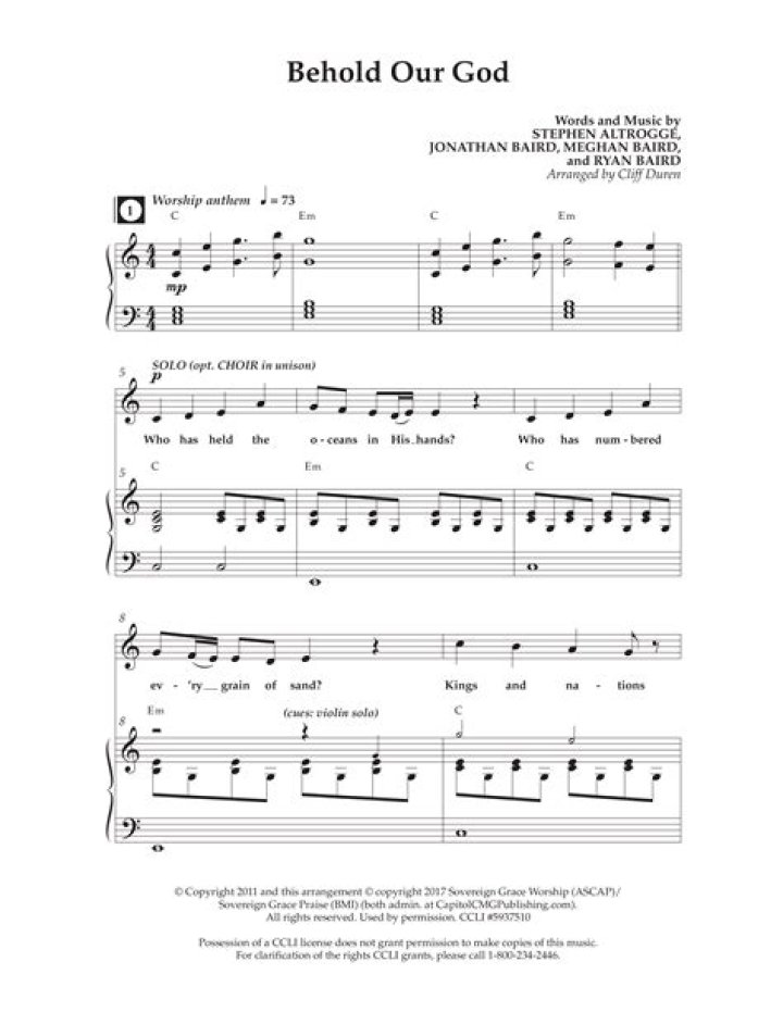 Behold Our God Piano Sheet Music PDF – Instant Download