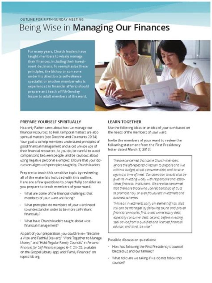 Being Wise in Managing Our Finances: Essential Tips from the LD SD PDF