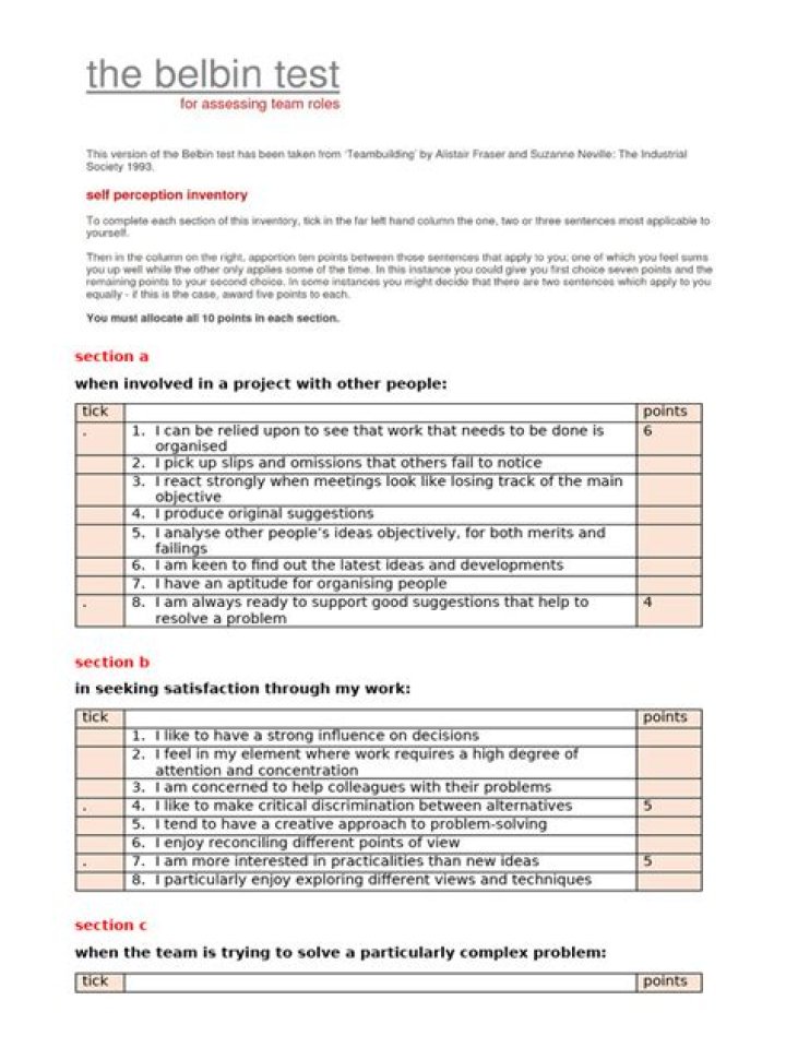 Belbin Test Questionnaire PDF Download: Unlock Team Strengths