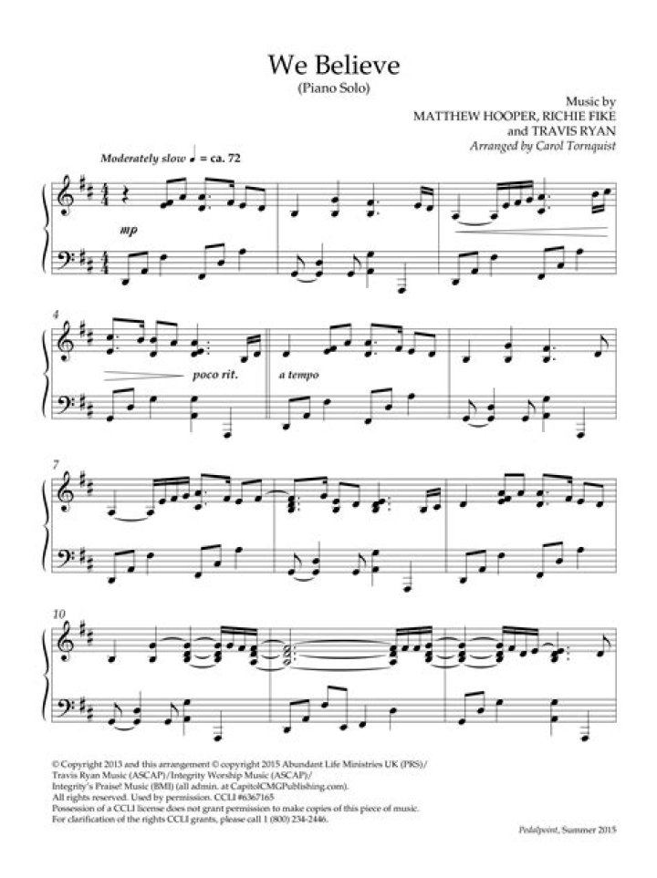 Believe in Your Music: Free Piano Sheet Music PDF Download