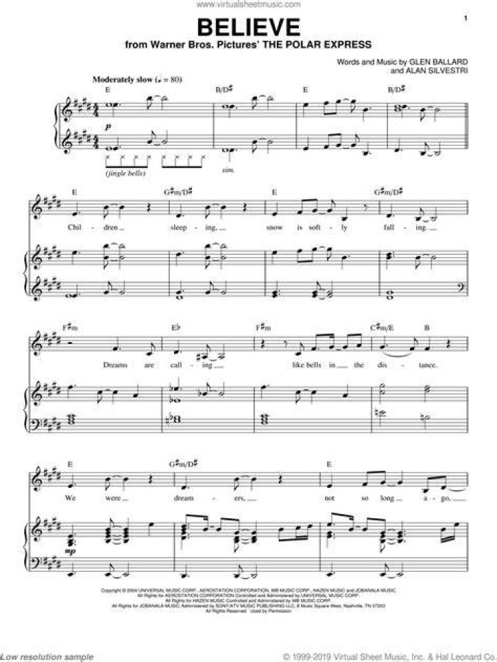 Believe the Polar Express Piano Sheet Music PDF – Download Instantly