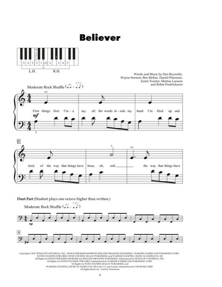 Free Believer Piano Sheet Music PDF – Download Instantly