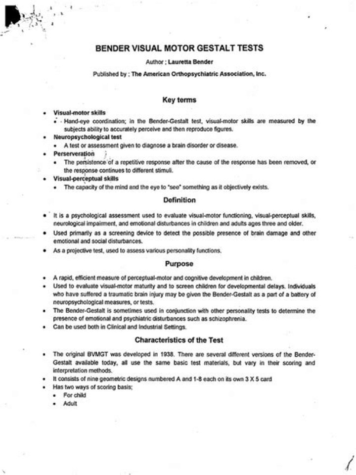 Bender Visual Motor Gestalt Test PDF: Free Download & Complete Guide