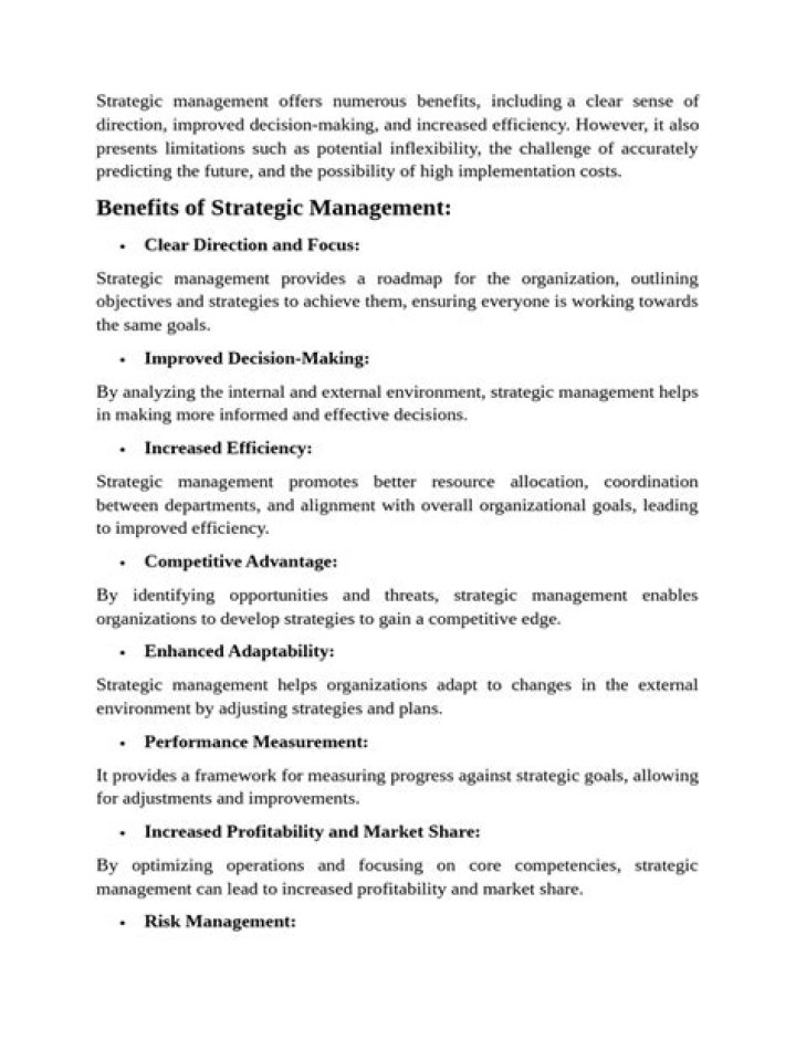 Unlocking Strategic Management: Benefits and Limitations PDF Guide