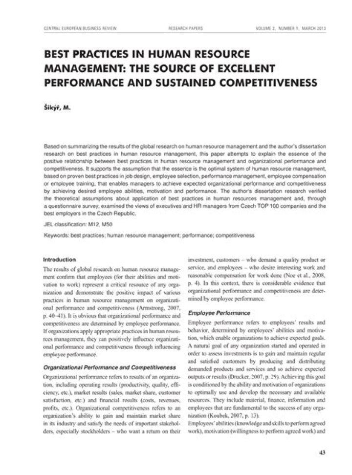 Best Practices in Human Resource Management PDF: Boost Efficiency & Compliance