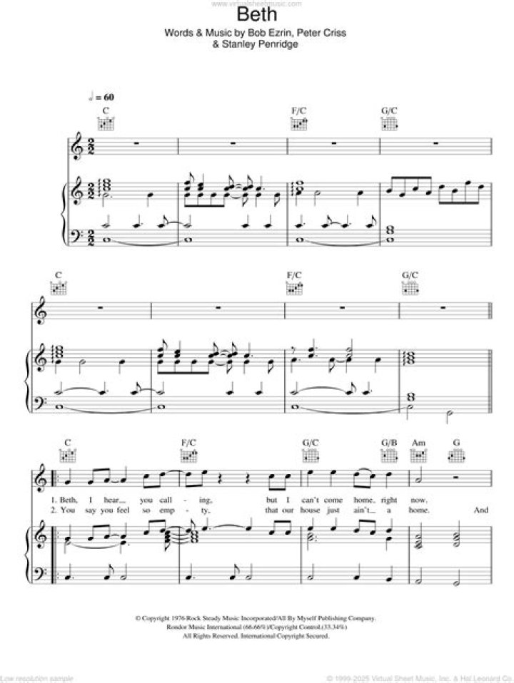 Beth Sheet Music PDF Download – Easily Accessible Digital Sheet Music