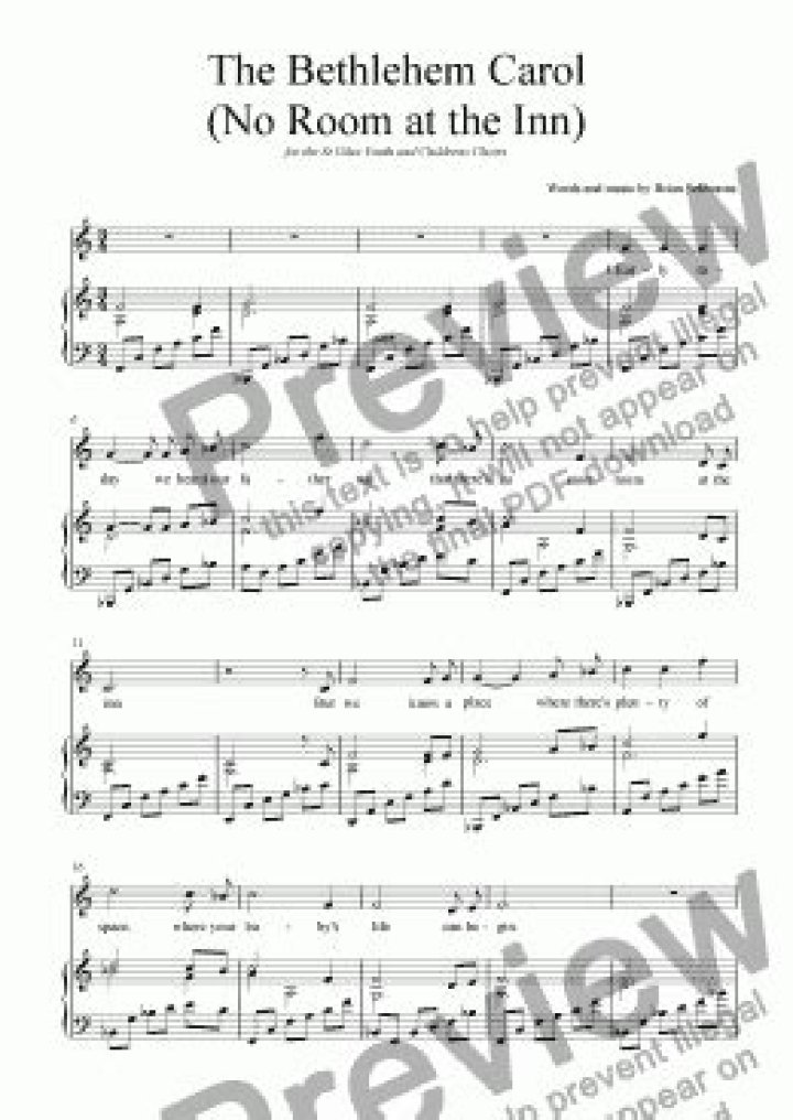 Bethlehem Carol Sheet PDF – Free Printable Christmas Sheet Music