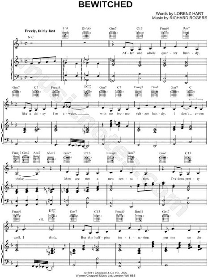 Bewitched, Bewildered: Bewitched Piano Sheet Music PDF