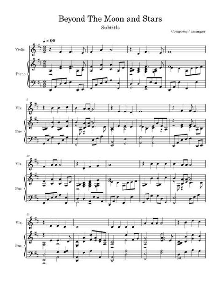 Download Free Beyond the Moon and Stars Sheet Music PDF for Singing & Playing