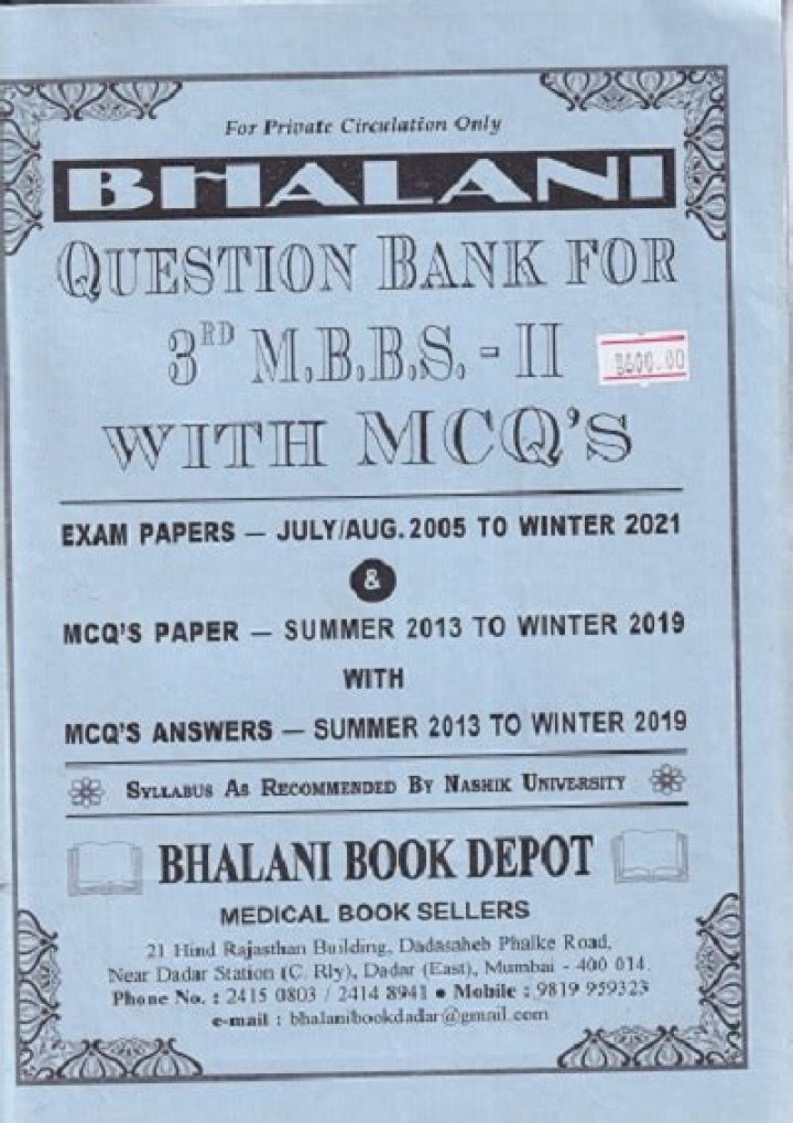 Bhalani Question Bank PDF for 2nd Year BDS Students – Download Now
