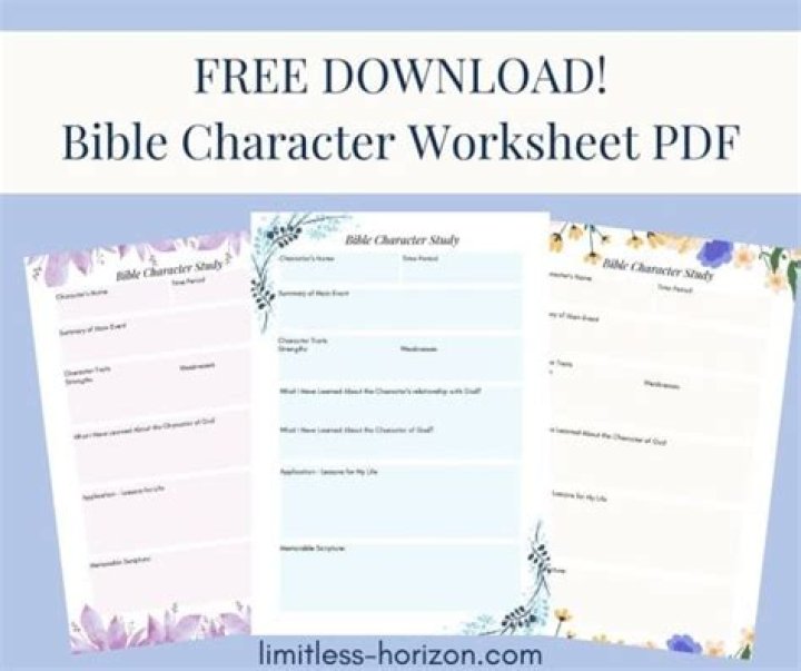 Bible Character Study Worksheet PDF for Deep Spiritual Growth