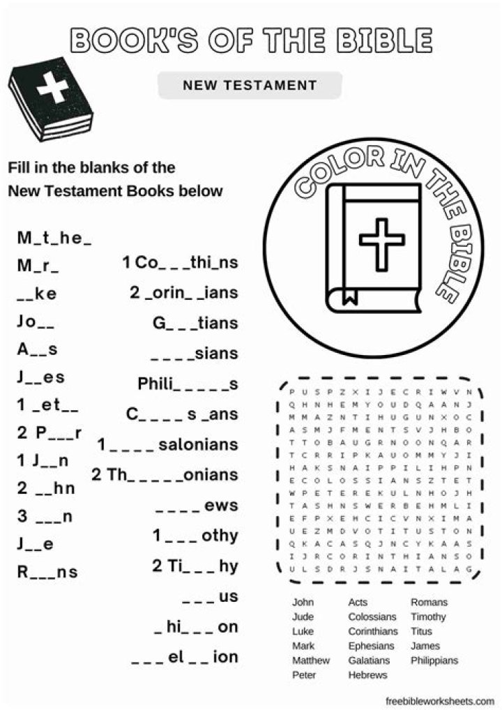 Bible Fill in the Blanks Worksheets PDF – Free Printable Study Tools