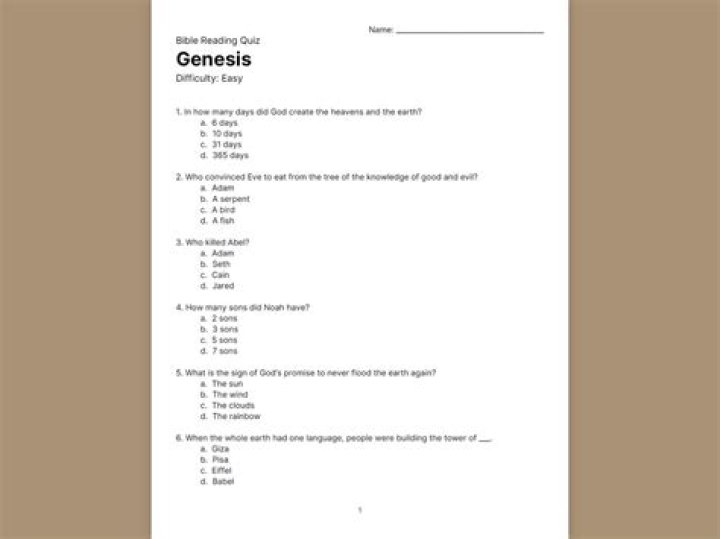 Bible Quiz: Genesis 26-50 Answers PDF with Full Study Guide
