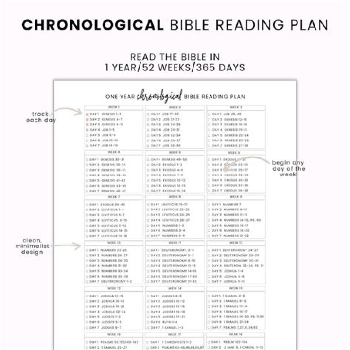 Bible Reading Plan Chronological Order PDF for Daily Study