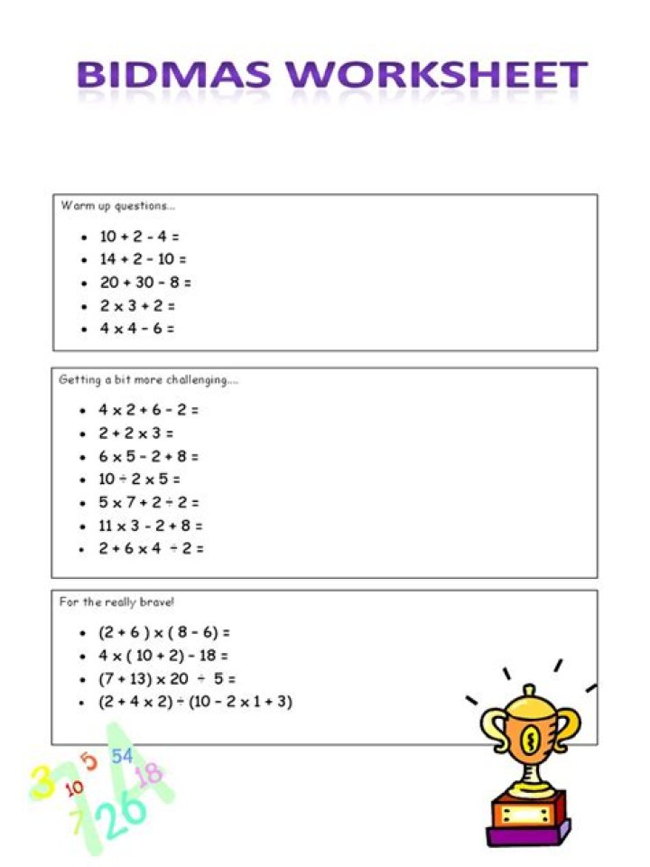 Free Bidmas Worksheet PDF for Accurate Bid Preparation
