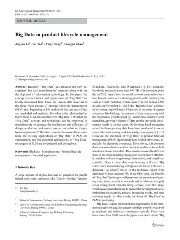 Leveraging Big Data in Product Lifecycle Management: A Comprehensive PDF Guide
