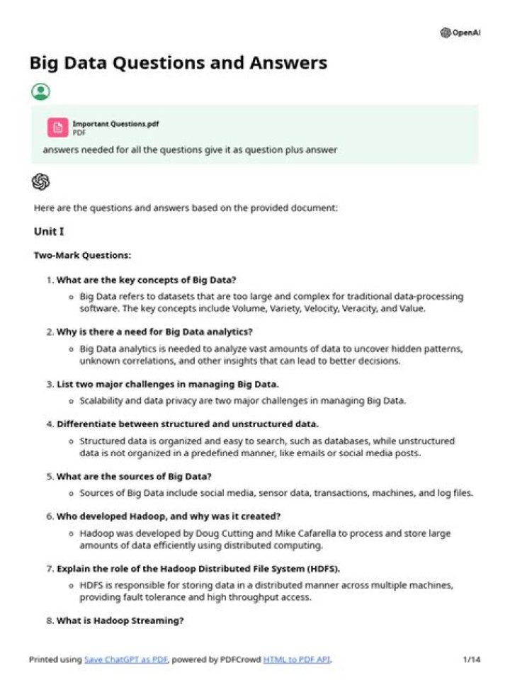 Big Data Questions and Answers PDF – Expert Insights & Solutions