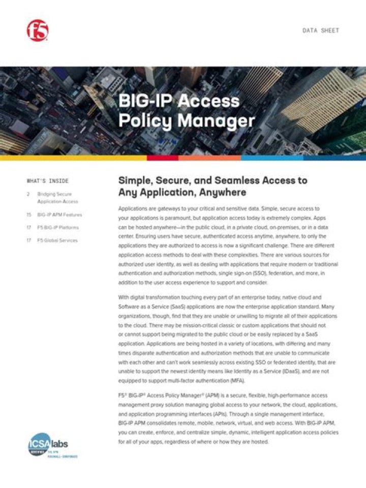 Big IP Access Policy Manager DS PDF – Secure Network Control