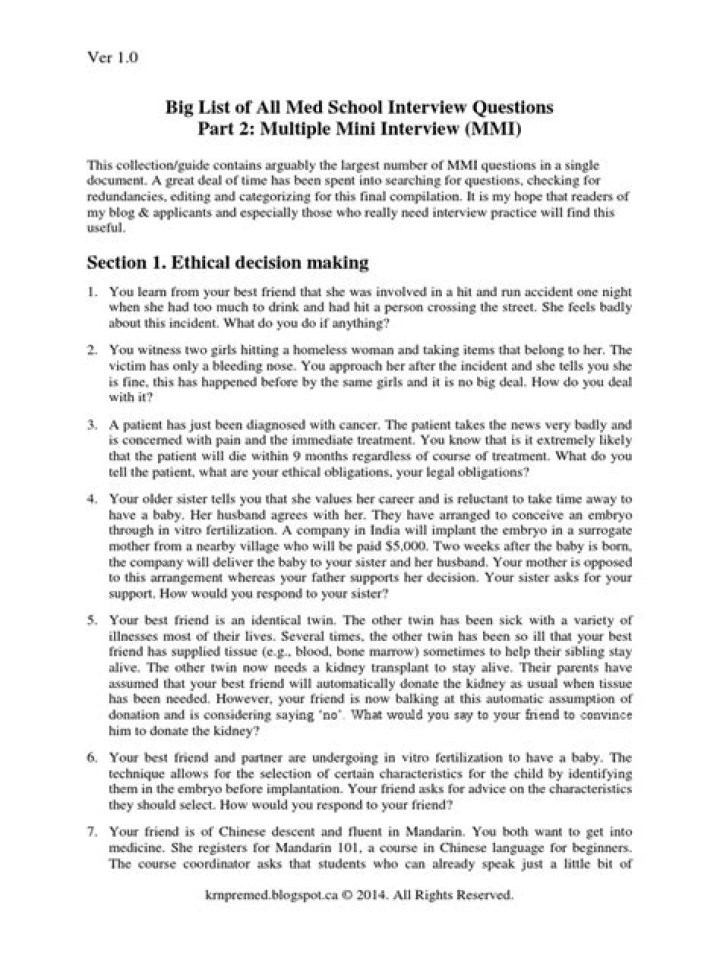 Download the Ultimate Big List of MMIs Questions PDF