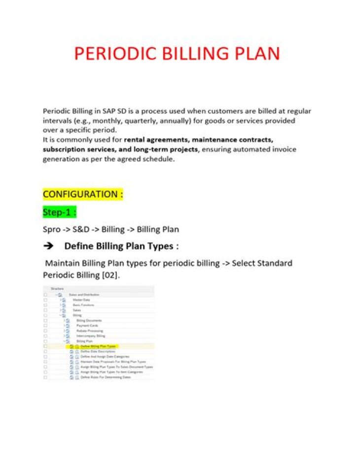 Billing Plan Configuration in SAP SD PDF: Step-by-Step Guide