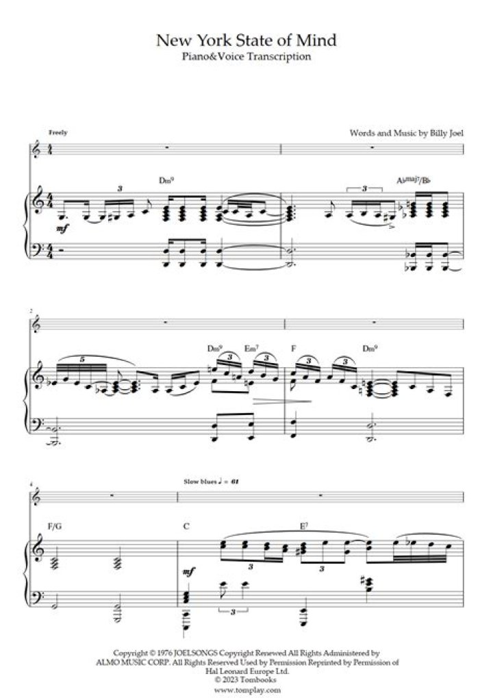 Billy Joel Piano Sheet Music PDF – Download Complete Piano Arrangements