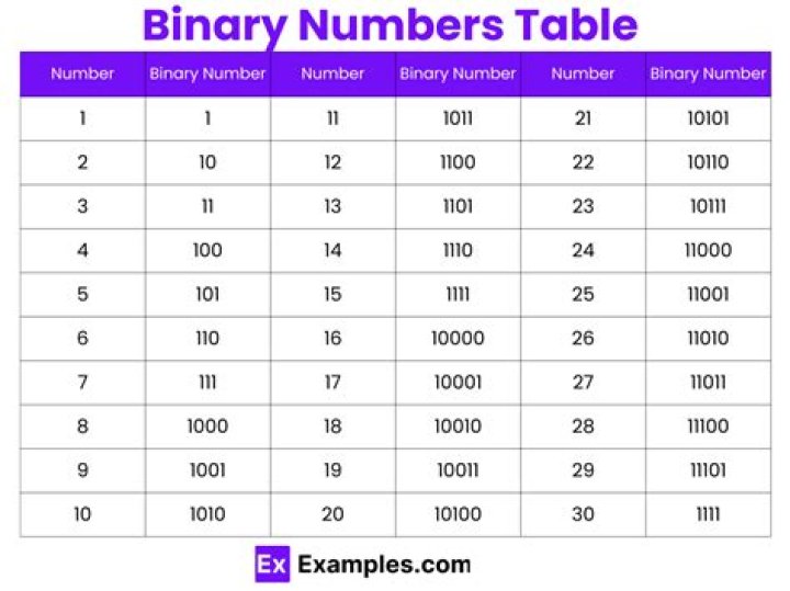 Binary Numbers List PDF – Complete Guide to Binary Values