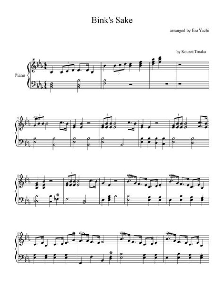 Binks Sake Piano Sheet Music PDF – Download Now