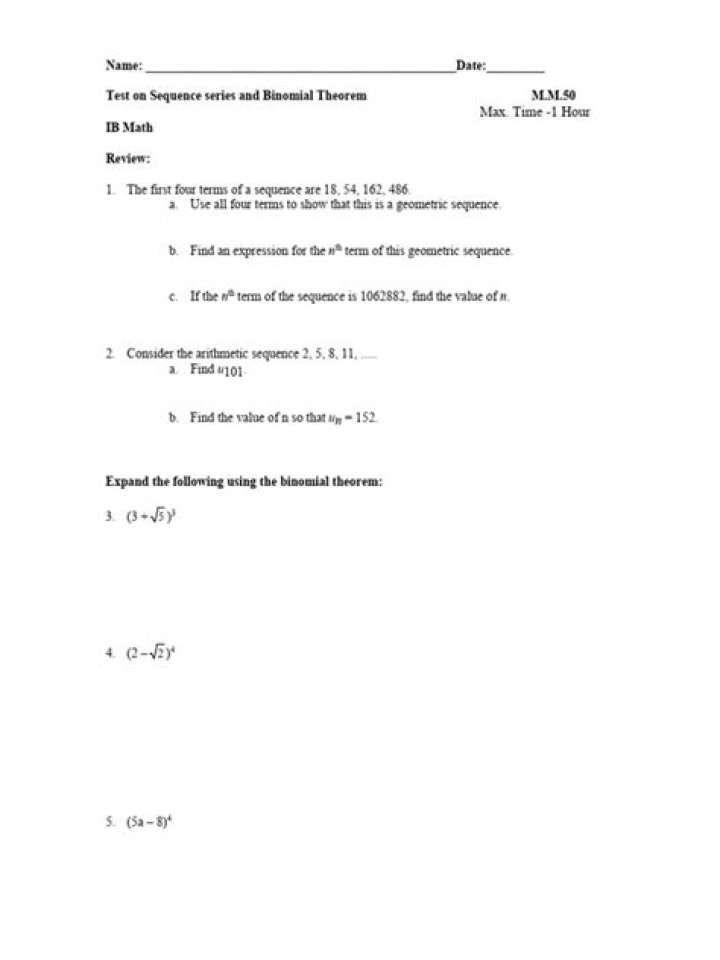 Binomial Theorem Test PDF: Free Practice & Accurate Solution Guide