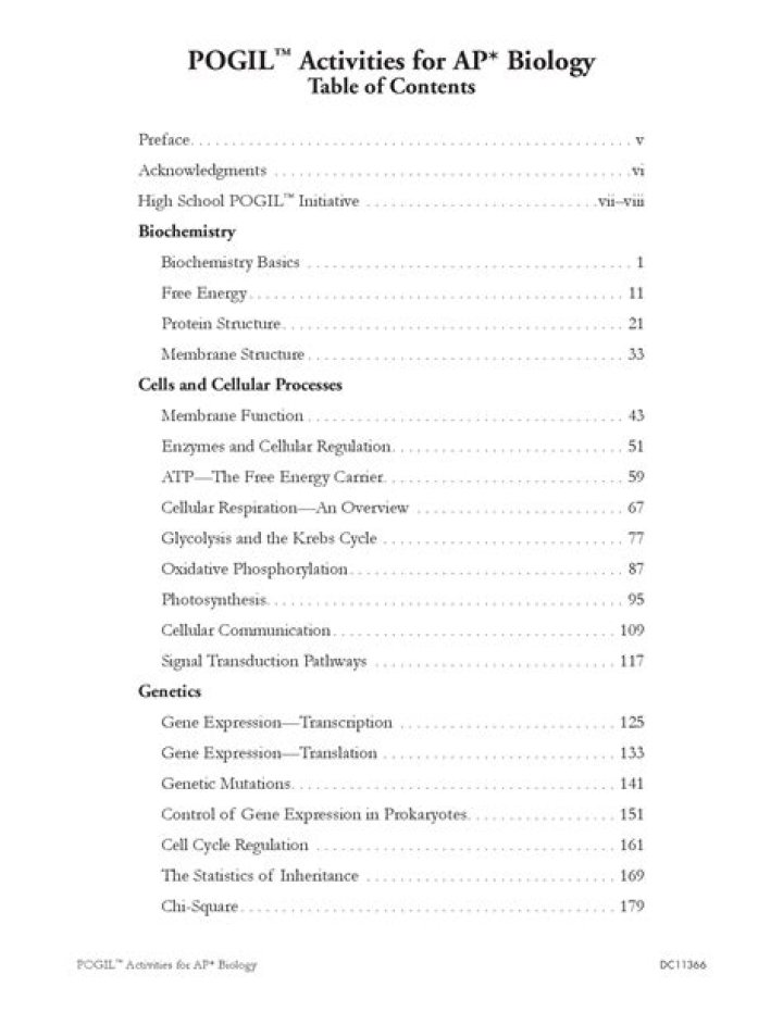 Biochemistry POGIL Answer Key PDF – Student Study Resource