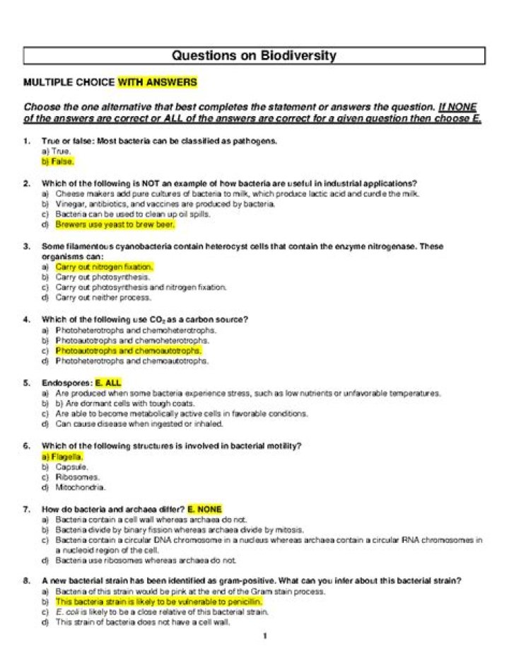 Biodiversity Questions and Answers PDF: Expert Guide