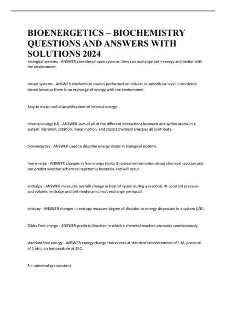 Bioenergetics Questions & Answers PDF: Essential Study Guide