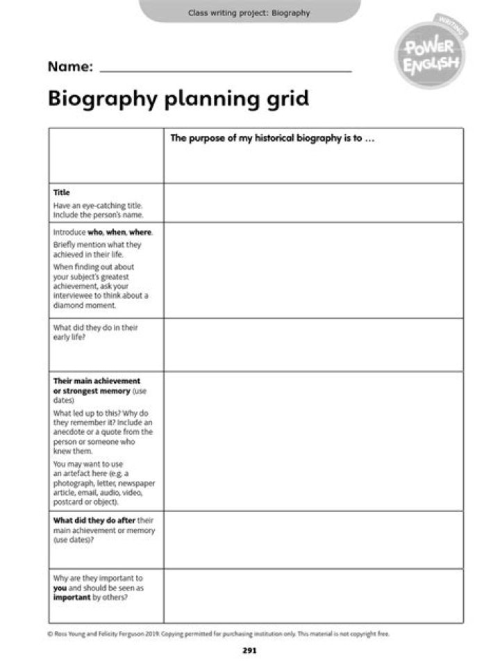 Complete Biography Planning Sheet PDF for Easy Life Story Compilation