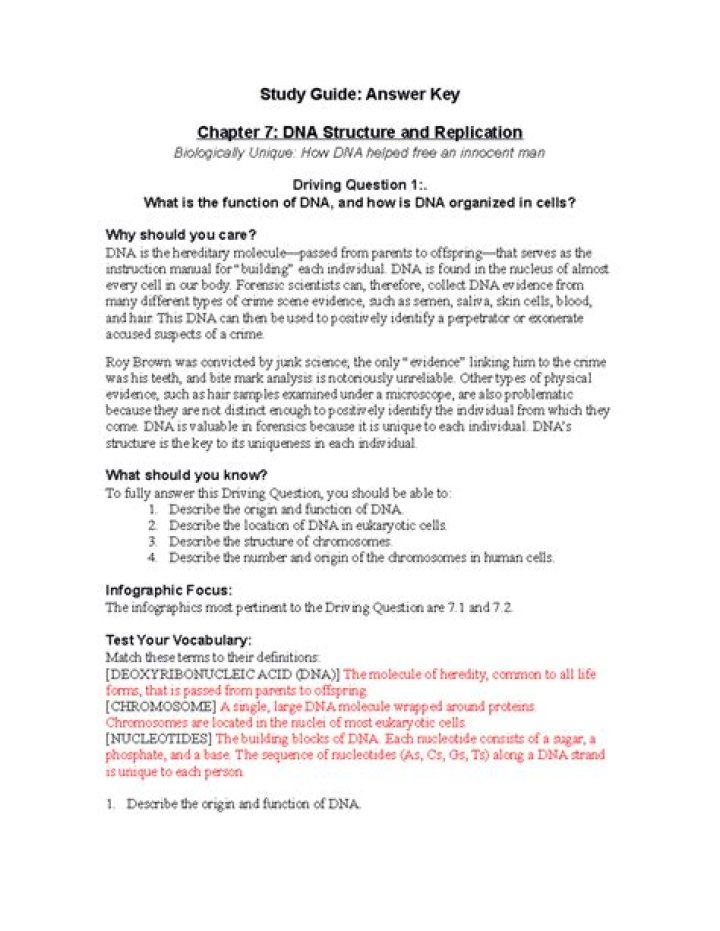 Biology Chapter 7 Study Guide Answer Key PDF – Perfect for Exam Prep