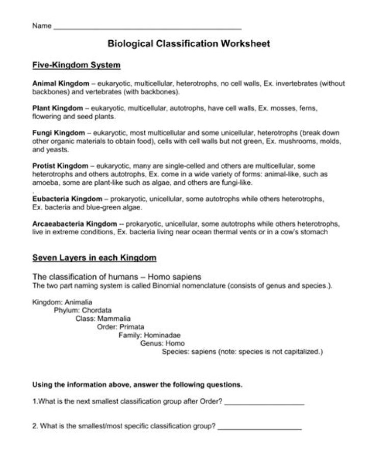 Biology Classification Questions and Answers PDF: Master Key Concepts