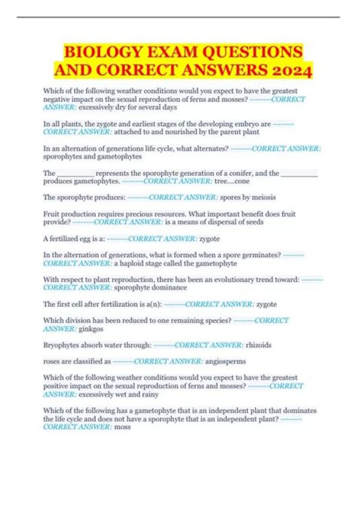Biology Entrance Exam Questions & Answers PDF – Free Practice Set