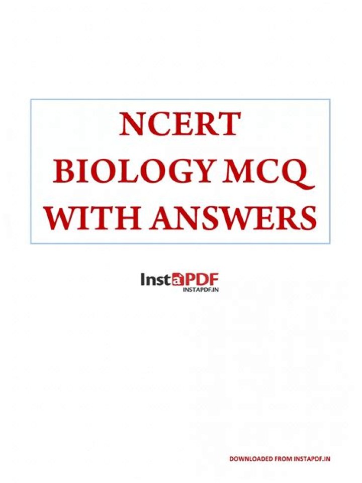 Biology MCQs with Answers PDF for Exam Prep